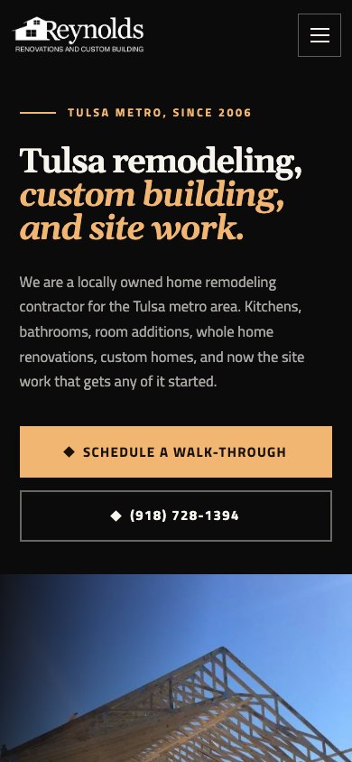 The new homepage on a phone