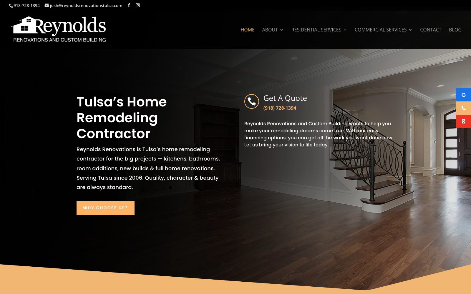 The current reynoldsrenovationstulsa.com homepage